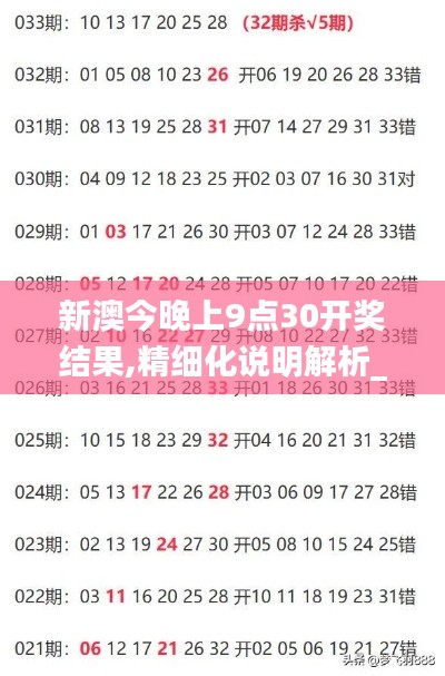 新澳今晚上9点30开奖结果,精细化说明解析_探索版6.478