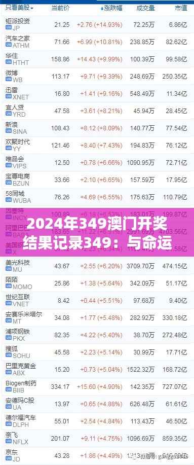2024年349澳门开奖结果记录349：与命运共舞的每一个数字