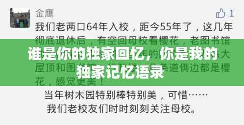 谁是你的独家回忆，你是我的独家记忆语录 
