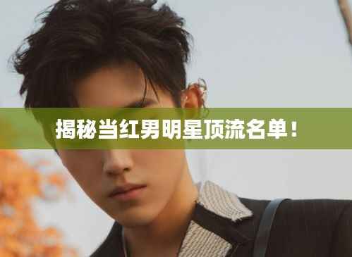 揭秘当红男明星顶流名单!