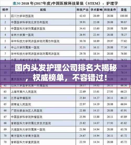国内头发护理公司排名大揭秘，权威榜单，不容错过！